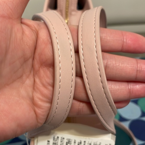 Tory Burch Pink and Navy Chain Print Tote - Picture 9 of 15